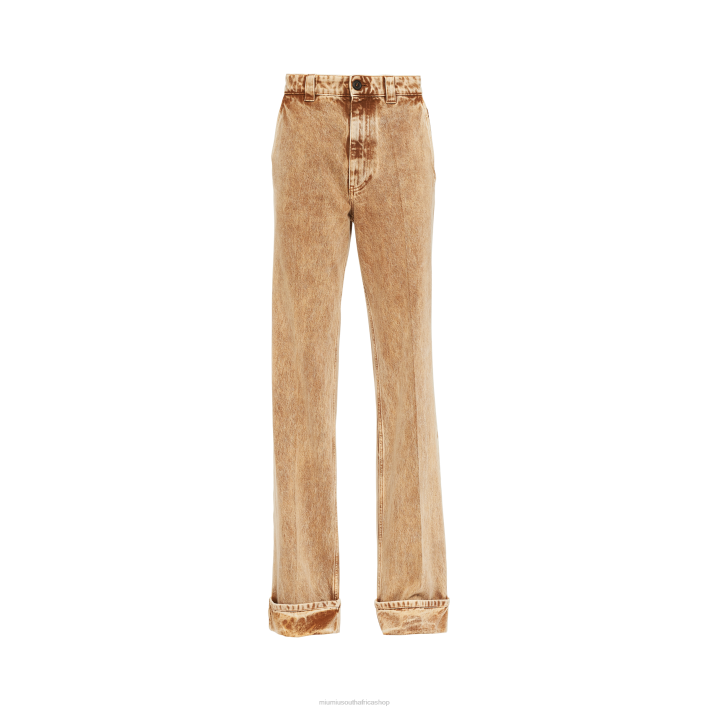 Miu Miu CognacMarbleized Denim Jeans 446X945 Ready To Wear Miu Miu CognacMarbleized Denim Jeans 446X945 Ready To Wear